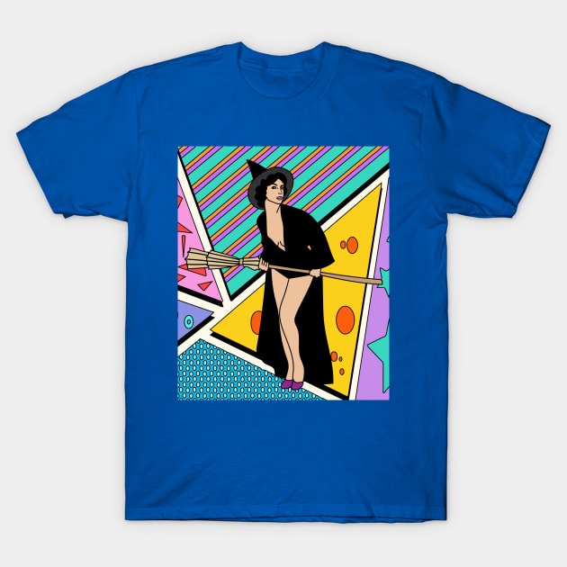 Flying Witch On A Broomstick With A Hat T-Shirt by flofin